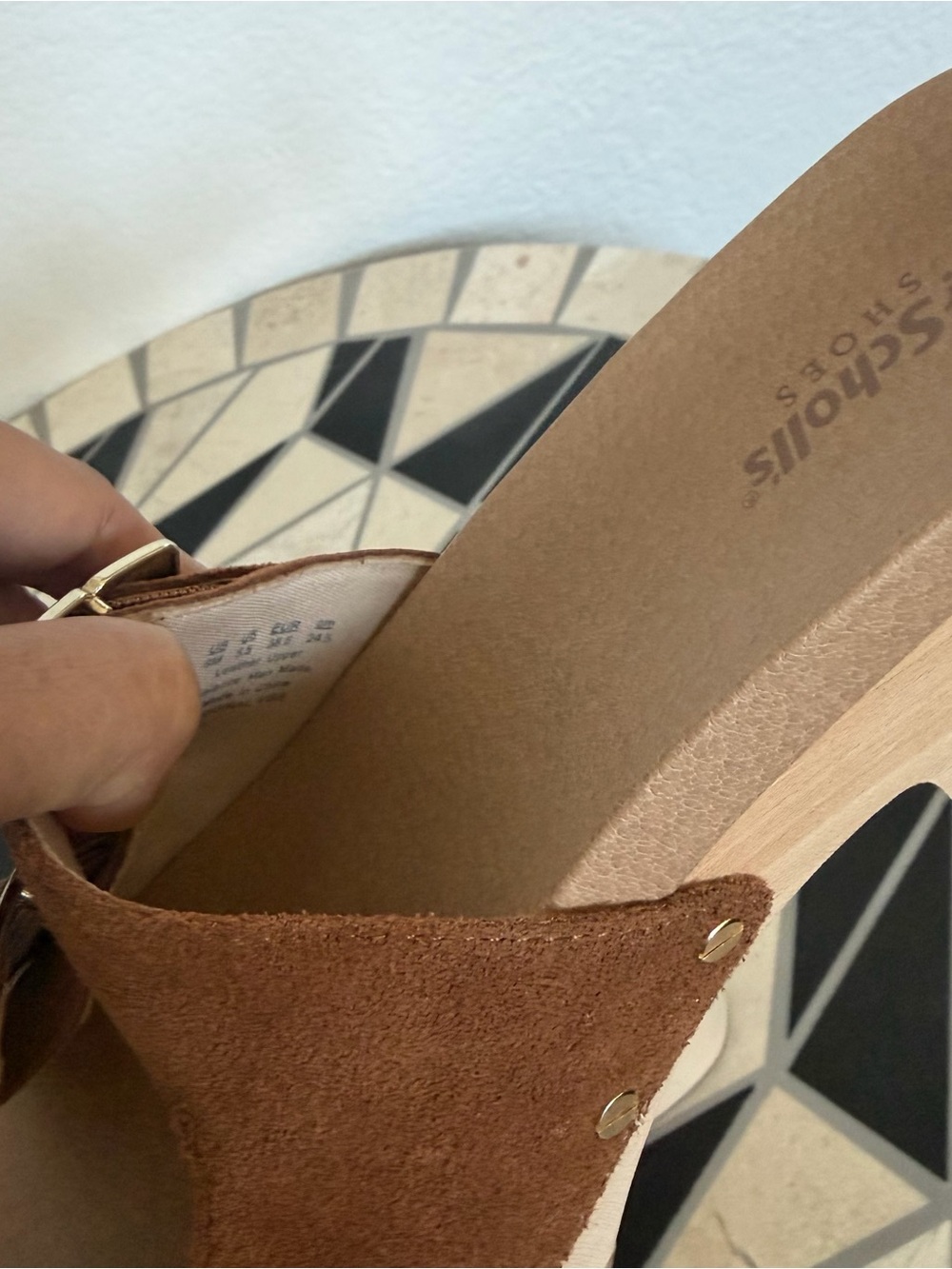 Brown Suede Buckle Platform Sandals - Picture 4 of 7